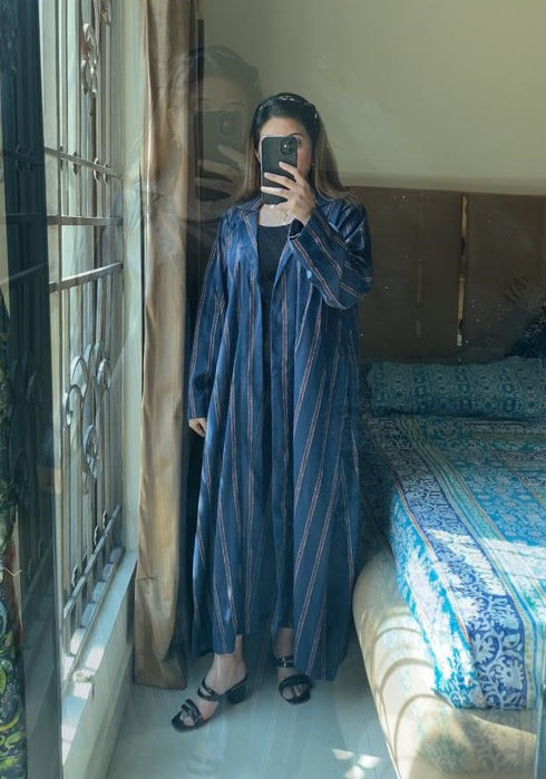 Blue Stripping Long Dress